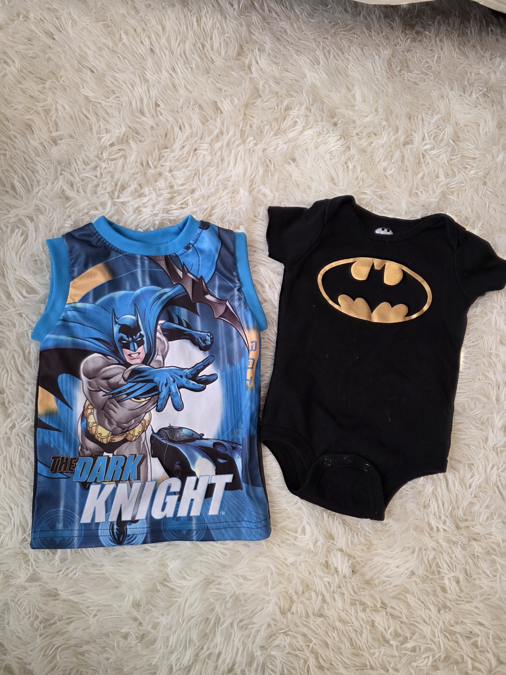 Batman Infant Bodysuit Set - Black and White Logo